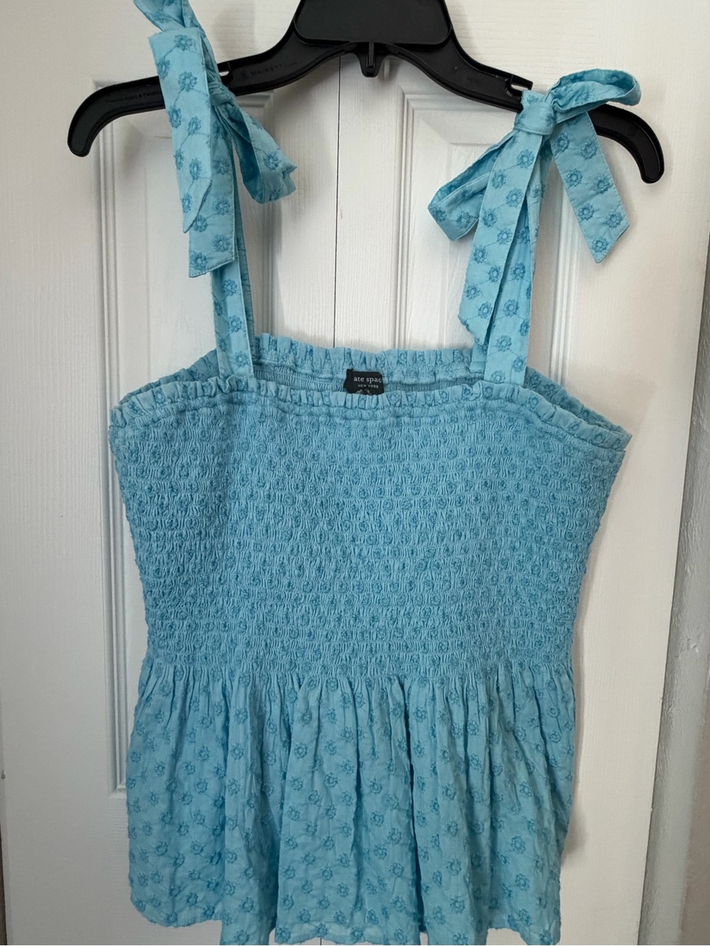 kate spade Light Blue Smocked Tie-Shoulder Camisole